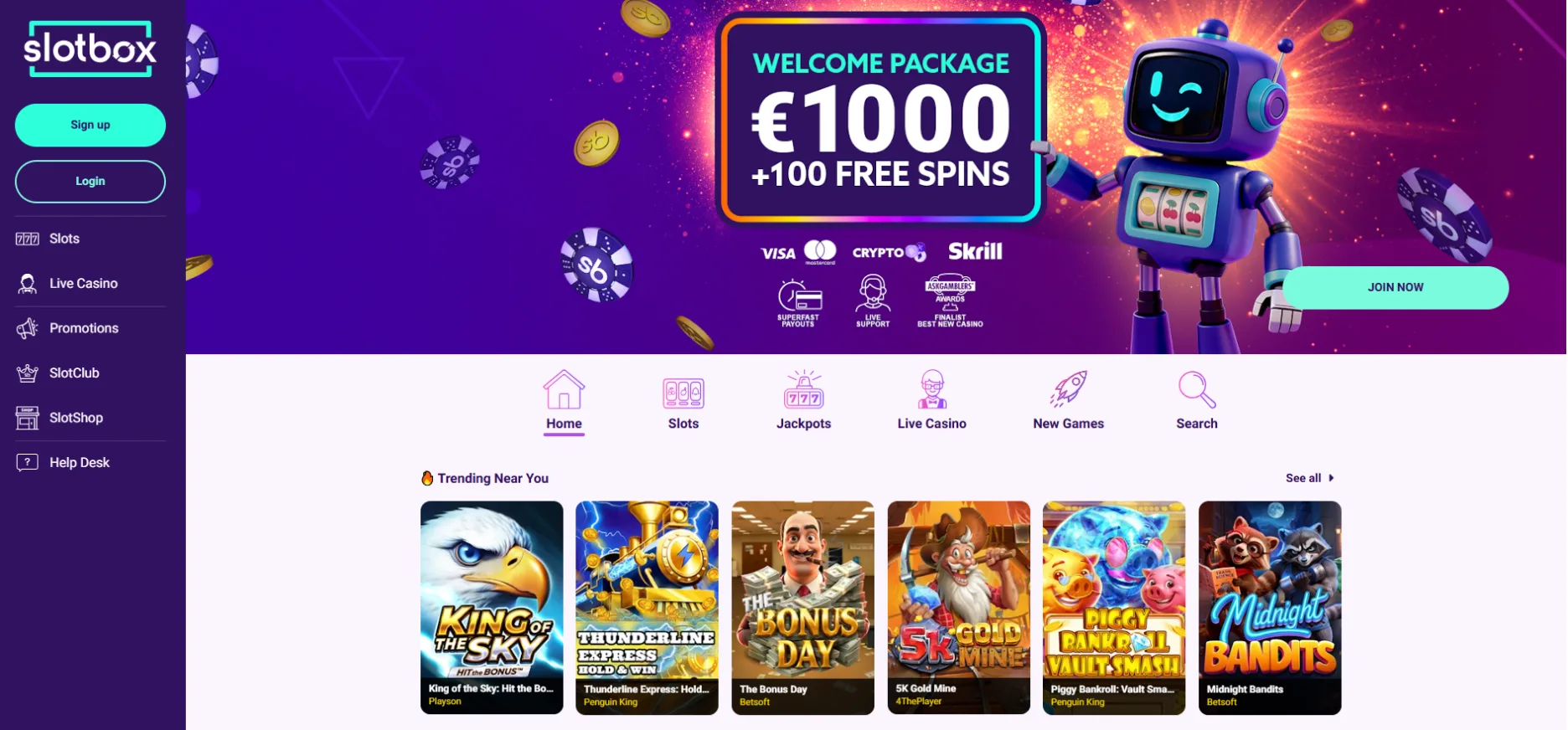 Slotbox Casino Screen